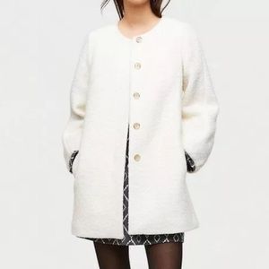 Ann Taylor Loft Blouson Ivory washable Coat